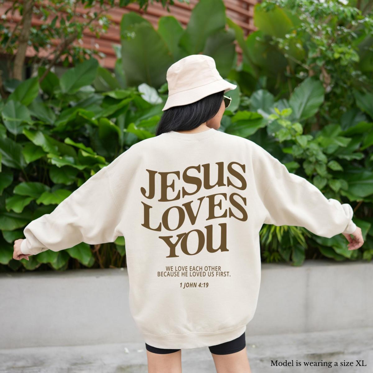 Jesus Loves You Crew Neck Sweatshirt