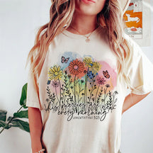 His Mercy Is New Every Morning Flowers Crew Neck T-Shirt