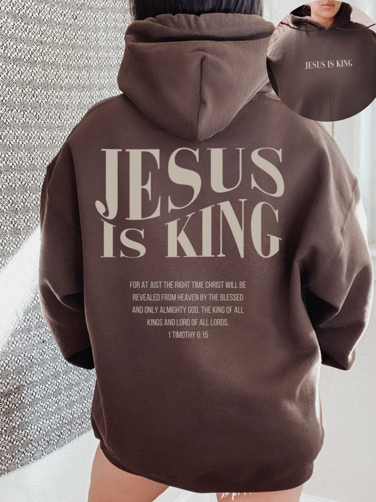 Double sided print Jesus is king hoodie