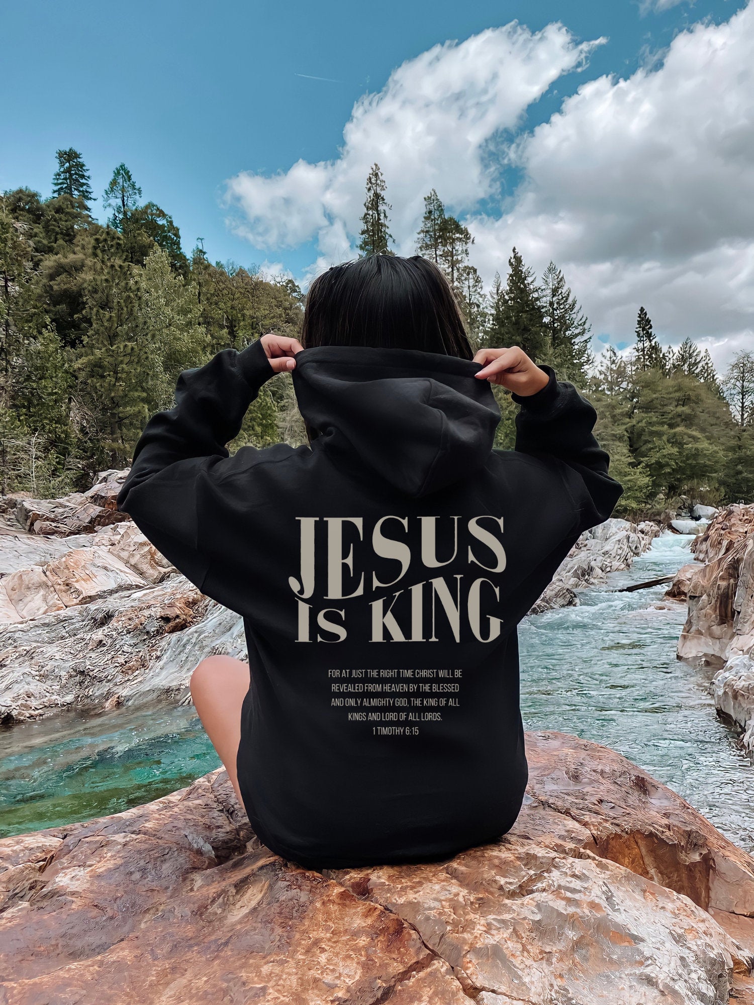 Double sided print Jesus is king hoodie