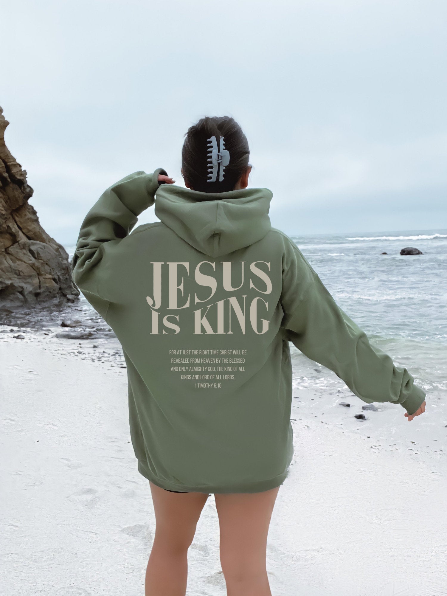 Double sided print Jesus is king hoodie