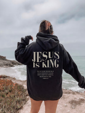 Double sided print Jesus is king hoodie
