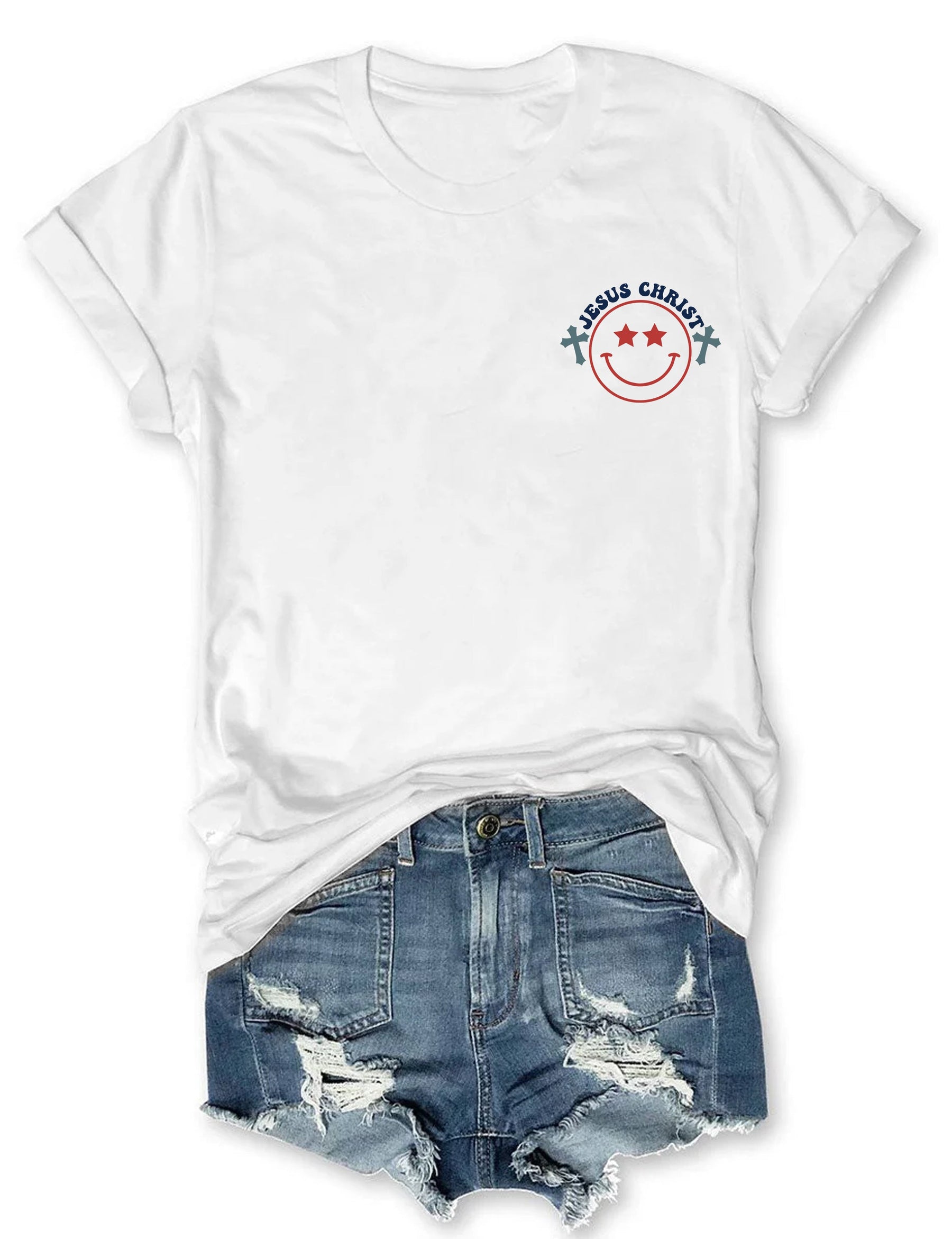 double side Jesus Christ Stars & Stripes T-shirt