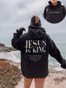 Double sided print Jesus is king hoodie