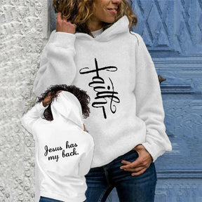 Faith Jesus Has My Back' Print Hoodie