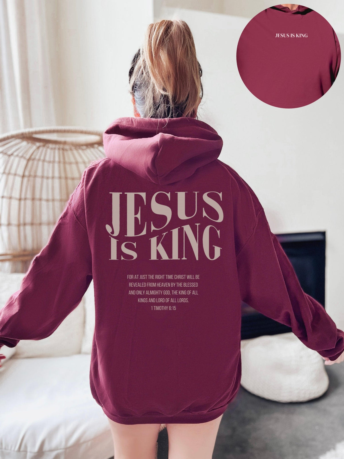 Double sided print Jesus is king hoodie