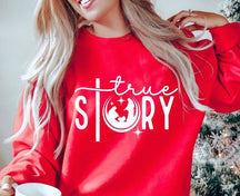 Nativity of Jesus Merry Christmas Round Neck Comfortable Sweatshirt