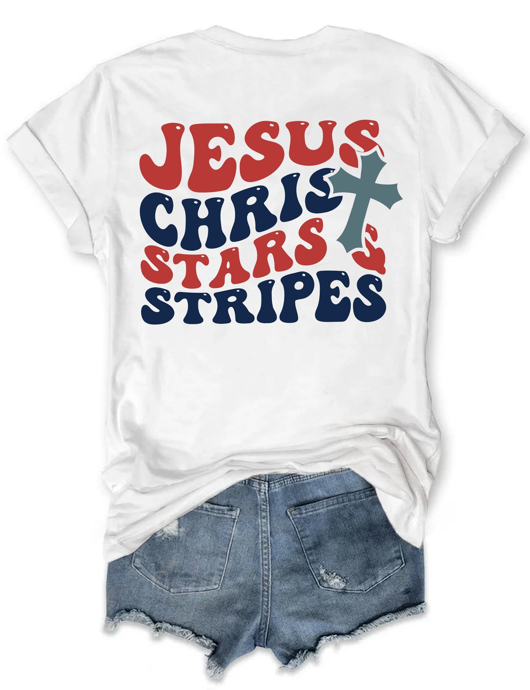 double side Jesus Christ Stars & Stripes T-shirt