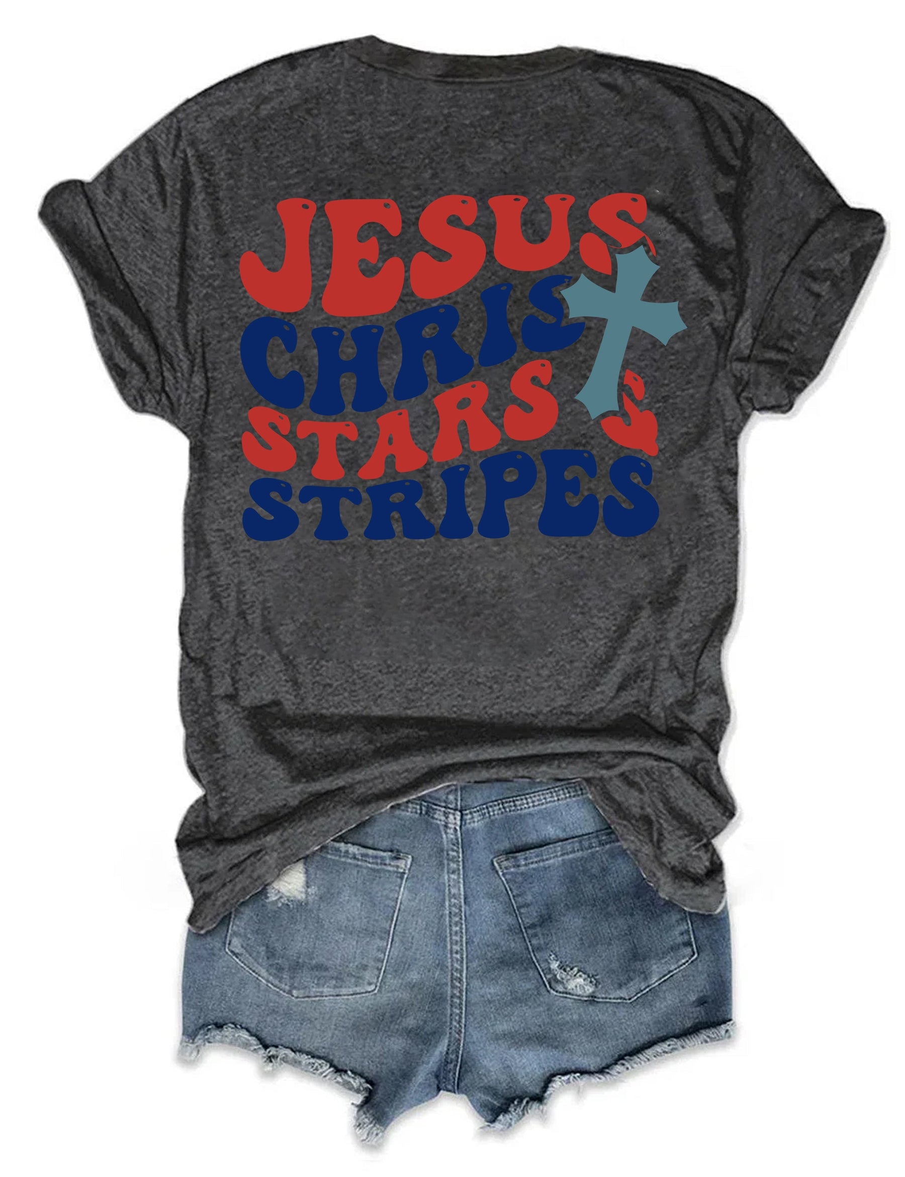 double side Jesus Christ Stars & Stripes T-shirt