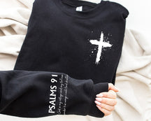 Psalms 91 Sleeve Print Sweatshirt