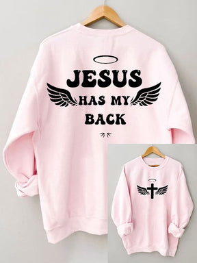 Women's Jesus Has My Back Casual Sweatshirt