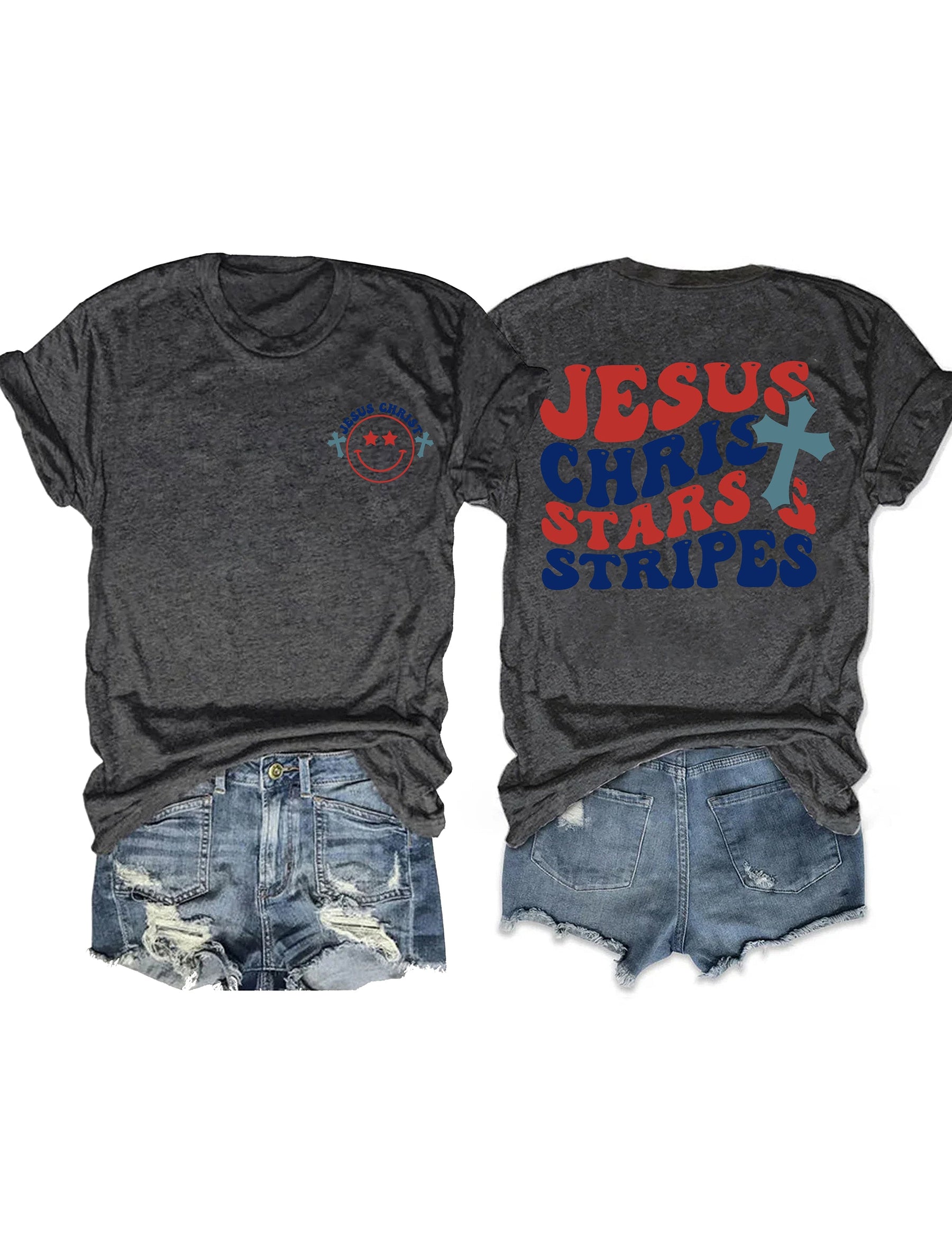 double side Jesus Christ Stars & Stripes T-shirt