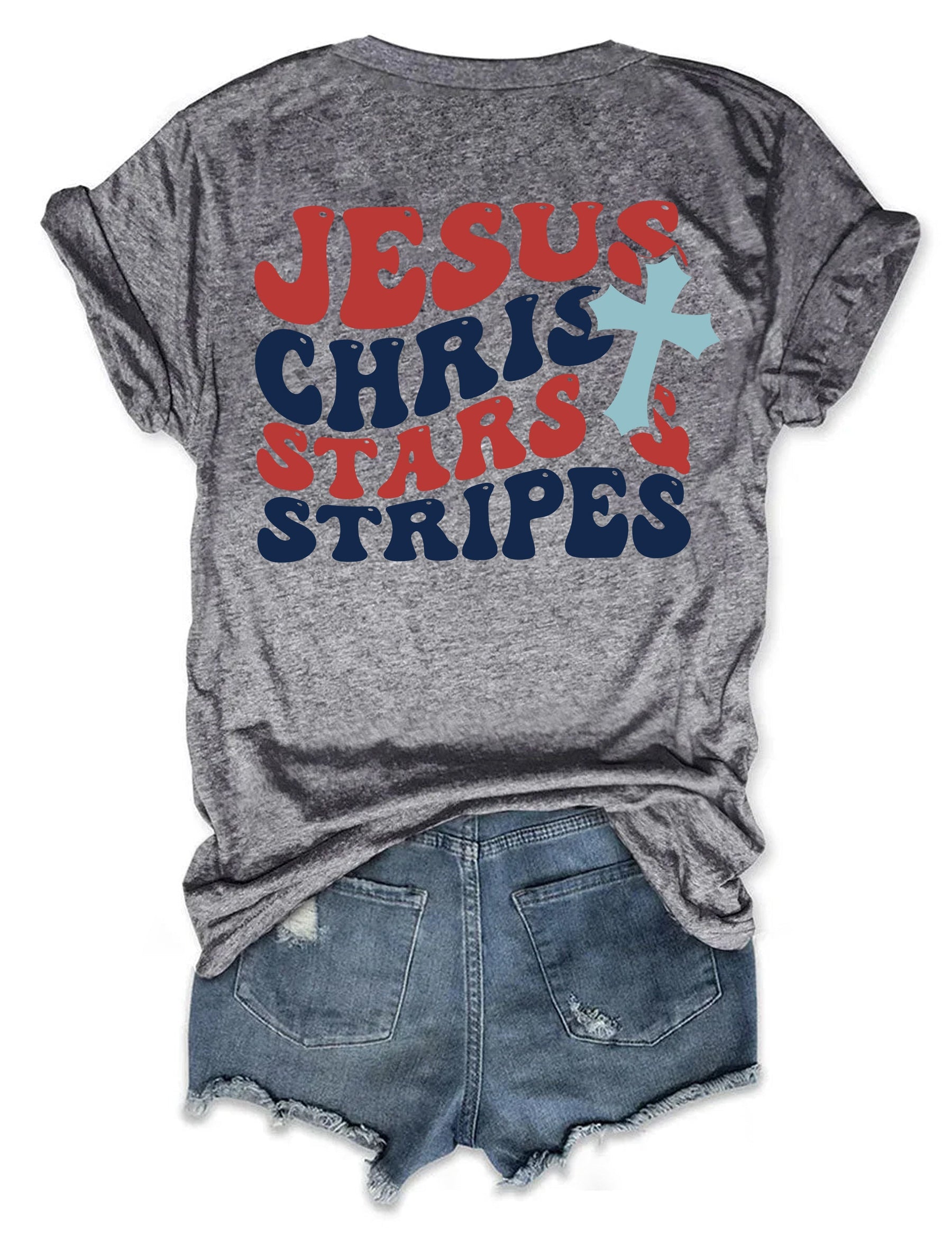 double side Jesus Christ Stars & Stripes T-shirt