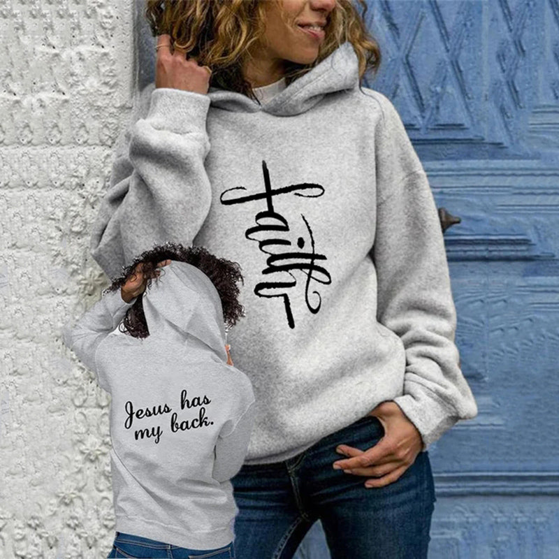 Faith Jesus Has My Back' Print Hoodie