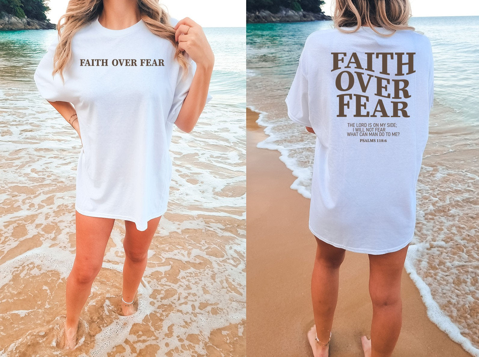 Faith Conquers Fear Christian Bible Verses Shirt