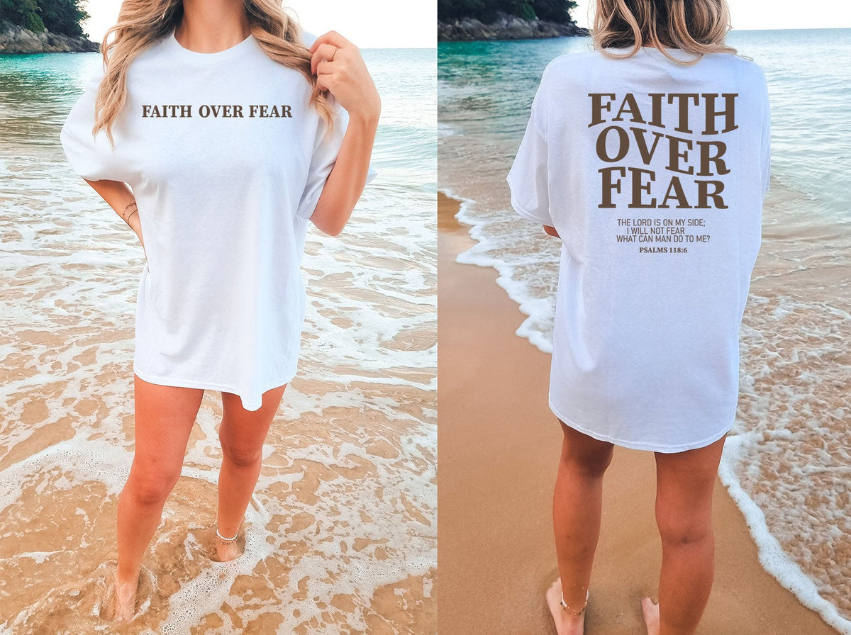Faith Conquers Fear Christian Bible Verses Shirt
