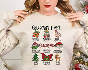 God Said I Was Christmas Christian Bible Sweatshirt