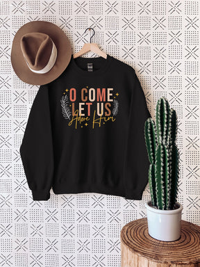 Let's Worship Him Christian Christmas Sweatshirt