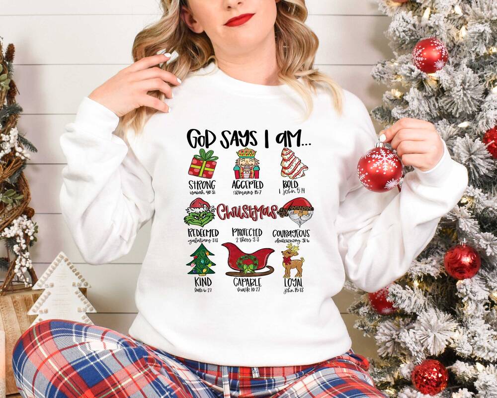 God Said I Was Christmas Christian Bible Sweatshirt