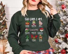 God Said I Was Christmas Christian Bible Sweatshirt