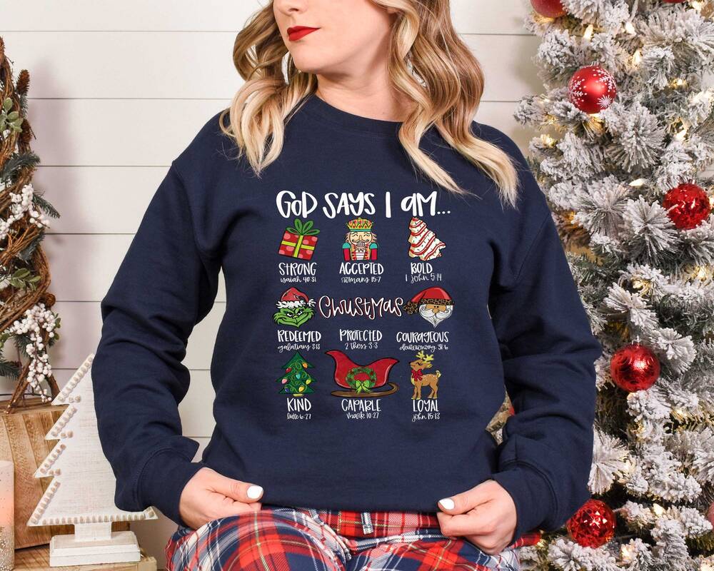 God Said I Was Christmas Christian Bible Sweatshirt