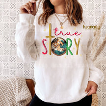 Merry Christmas Christian Faith Round Neck Comfortable Sweatshirt