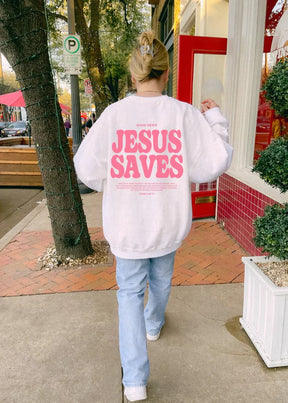 Trendy Christian Jesus Saves Sweatshirt